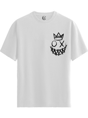 Color Luxe Crowned Madness - %100 Pamuklu Kadın Beyaz Tişört - Premium Quality