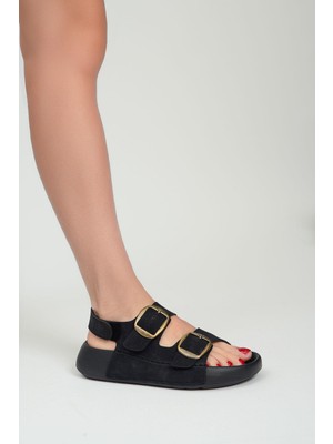 Qramed Orthopedix Unisex Spor Sandalet Nubuk Malzeme ile Geniş Tabanlı Ortopedik Tasarım