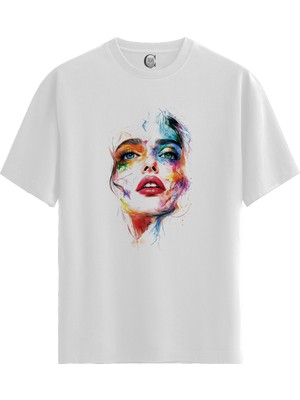 Color Luxe Color Within - %100 Pamuklu Kadın Beyaz Tişört - Premium Quality