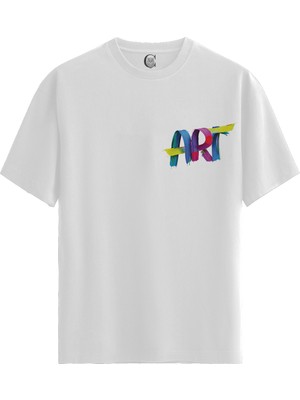 Color Luxe Pure Art - %100 Pamuklu Kadın Beyaz Tişört - Premium Quality