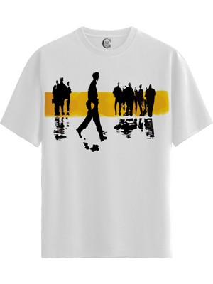 Color Luxe Walk Alone - %100 Pamuklu Erkek Beyaz Tişört - Premium Quality