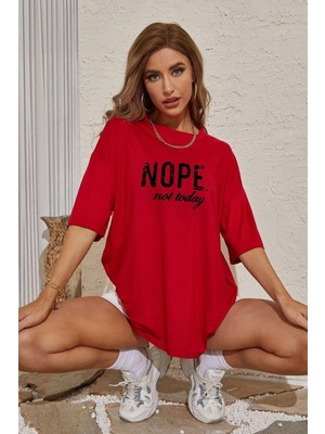 Unisex Not Today Baskılı Tasarım Tshirt