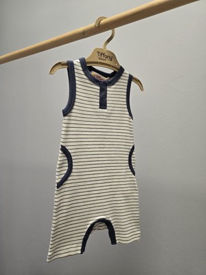 Tiffany Tulum Kısa Askılı Cepli Rompy Modal Organik Theme Lacivert