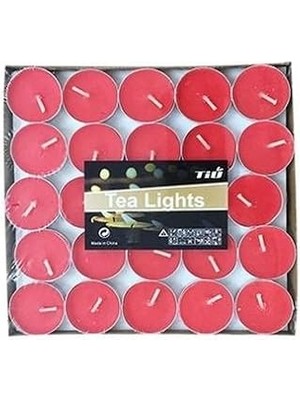 Benim Marifetlerim - Tealight Kırmızı Yuvarlak Mum 50 Adet
