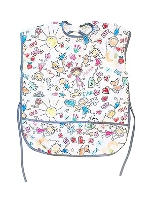 Yorni 4-7 Yaş, Family Kısa Kollu Sıvı Geçirmez Önlük, Makinede Yıkanabilir, Boya, Oyun ve Yemek Zam