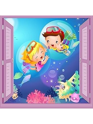 Odası Bebek Odası Pencere Poster Duvar Kağıdı Dalgıç