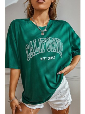 Unisex California West Coast Baskılı Tasarım Tshirt