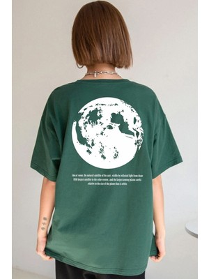 Unisex The Moon Baskılı Tasarım T-Shirt