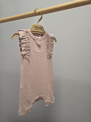 Tiffany Tulum Modal Fırfırlı Düğmeli Modal Organik Theme Pembe