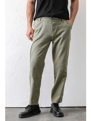Erkek Beli Ayarlanabilir Cepli Jogger Pantolon Haki - 5060