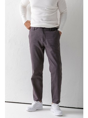 Erkek Beli Ayarlanabilir Cepli Jogger Pantolon Gri - 5060