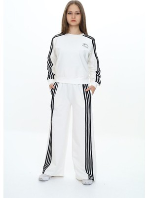 Kız Çocuk %100 Pamuk 2 Iplik Kompakt Penye Kumaş Eşofman Takım - Aüt - 2032