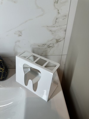 Işıl Metal Şarjlı Diş Fırçalık | Elektrikli Diş Fırçası Standı – Monte Edilebilir Metal Organizer