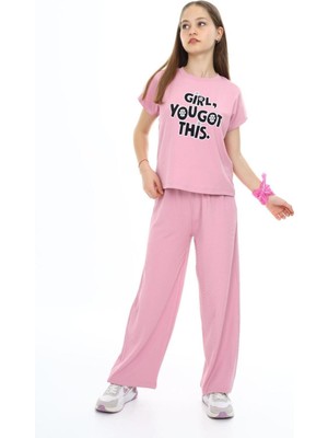 Kız Çocuk Oversize Pamuklu Beli Lastikli Fitilli Alt&üst Takım PANTOLON&TIŞÖRT-AÜT-2014