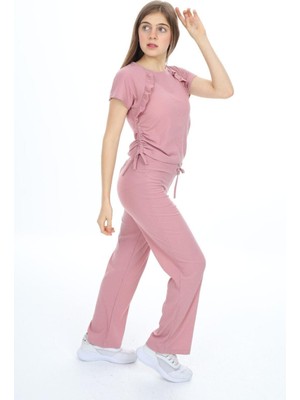 Kız Çocuk %100 Pamuk Yandan Bağlamalı Fitilli Alt&üst TAKIM-AÜT-2013