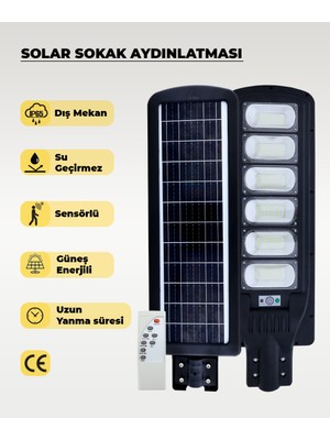 AC Aydınlatma 300W Solar Sokak Aydınlatması 6500K (Beyaz Işık)