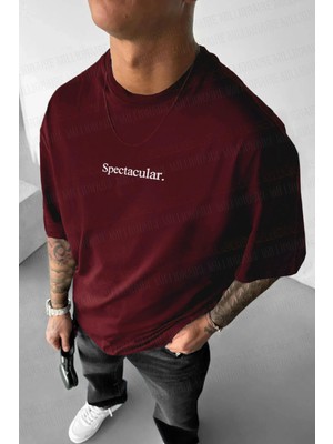 Teenage Millionaire Erkek Bordo Spectacular Oversize Salas T-Shirt