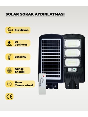 AC Aydınlatma 150W Solar Sokak Aydınlatması 6500K Beyaz Işık