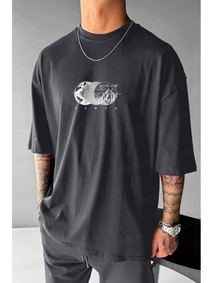Millionaire Erkek Füme Earth Oversize Fit Bol Geniş Kalıp Salaş Kesim T-Shirt