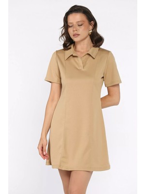 Polo Yaka Kadın Mini Elbise P-00017751