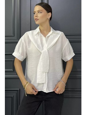 Kadın Kısa Kol Salaş Gömlek P-00017581