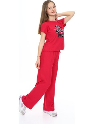 Kız Çocuk Oversize Pamuklu Beli Lastikli Fitilli Alt&üst Takım PANTOLON&TIŞÖRT-AÜT-2014
