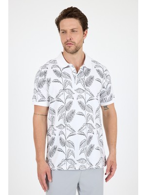 Erkek Polo Yaka Desenli T-Shirt – %95 Pamuk %5 Elastan – Şık, Esnek ve Rahat Kısa Kollu Tişört 0033