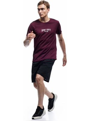 Koton Kısa Kollu Bisiklet Yaka Şerit Detaylı Arkası Baskılı Oversize Spor Tişört