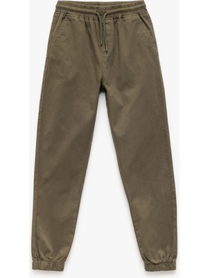 Koton Beli Bağcıklı Cep Detaylı Pamuklu Gabardin Jogger Pantolon