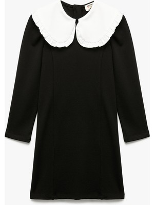 Koton Uzun Kollu Viskon Karışımlı Bebe Yaka Elbise