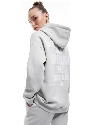 Koton Pamuklu Şardonlu Arkası Baskılı Kapüşonlu Oversize Sweatshirt