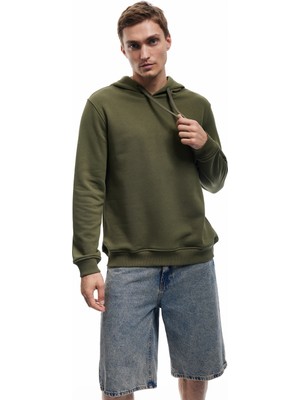 Koton Şardonlu Uzun Kollu Basic Kapşonlu Sweatshirt