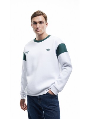 Koton Şardonlu Uzun Kollu Bisiklet Yaka Arkası Baskılı Sweatshirt