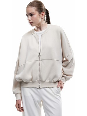 Koton Üç Iplik Şardonlu Uzun Kollu Fermuarlı Bomber Yaka Sweatshirt