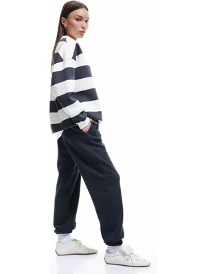 Koton Pamuklu Şardonlu Cepli Beli Bağcıklı Oversize Jogger Eşofman Altı