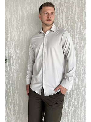 Mishar İtalia Erkek Uzun Kol Likralı Oversize Gömlek P-00017776