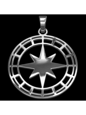 TabiTela 925 Ayar gümüş kolye pusula   SM6556