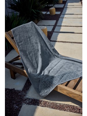 Pamuklu Deniz Havuz Plaj Banyo Havlusu 01 Füme