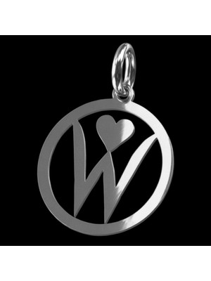 TabiTela 925 Ayar gümüş kolye Harf W   SM6354