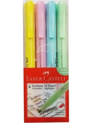 Faber-Castell Textliner 38 Pastel Fosforlu Kalem Seti 4'lü