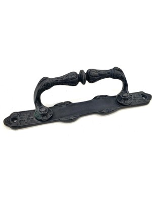 Antika Tarz Dekoratif Pirinç Dar Yan Çekme Kapı Kolu - 225X37 Mm, Oksit