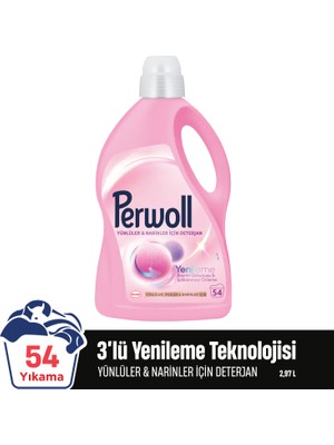 Perwoll Yünlüler ve Narinler İçin Hassas Bakım Sıvı Deterjanı 2970 ml (54 Yıkama)