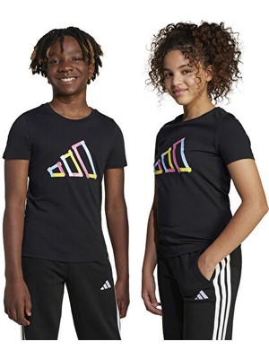 adidas Siyah Unisex Çocuk   T-Shirt J T TEE JD4637