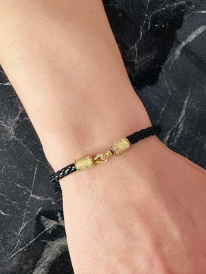 Moda Kulesi Mücevherat Gümüş Erkek Bileklik, Altın Kaplama Bileklik, Kancalı Sim Desen Tasarım Bileklik, Şık Hediye