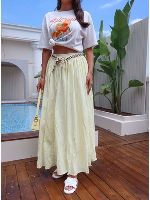 Örgü Kemerli Kraşlı Etek