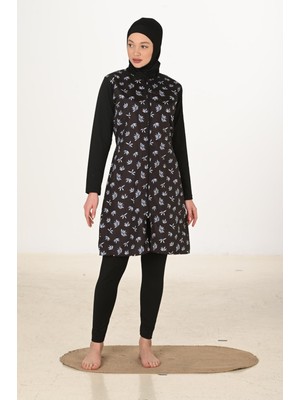 Tam Kapalı Paraşüt Kumaş Tesettür Mayo 3441