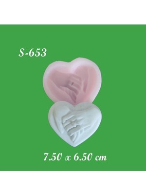 Kalp Içinde Elele Silikon Kalıp (S653)