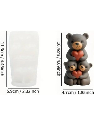 Üçlü Ayıcık No:1 Mum Silikon Kalıp (S888)