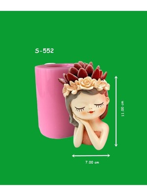 Çiçekli Kız Saksı No:2 Silikon Kalıp