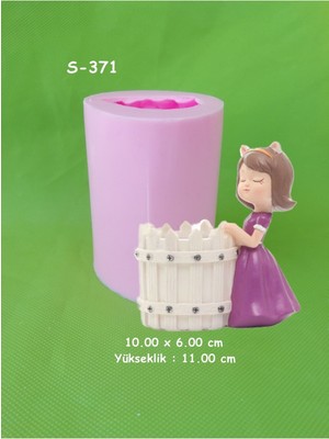 Sepetli Kız (Çit) Silikon Kalıp
